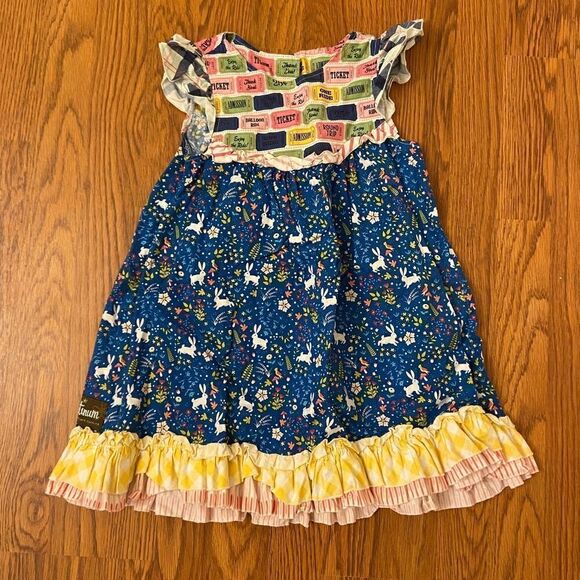 Matilda Jane RARE HTF Platinum Bunny Trail Flutter Dress 1 of 4 Size 4 - Picture 1 of 5